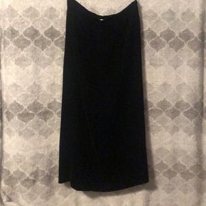 Talbots - Sz 14 - Black Velvet like, Long Skirt with slip, side zipper and clasp